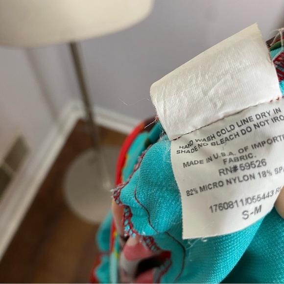 Lucky Brand Rose Label Bathing Suit Dress Floral Y2K Boho Swim Cover Up S/M - Picture 5 of 5